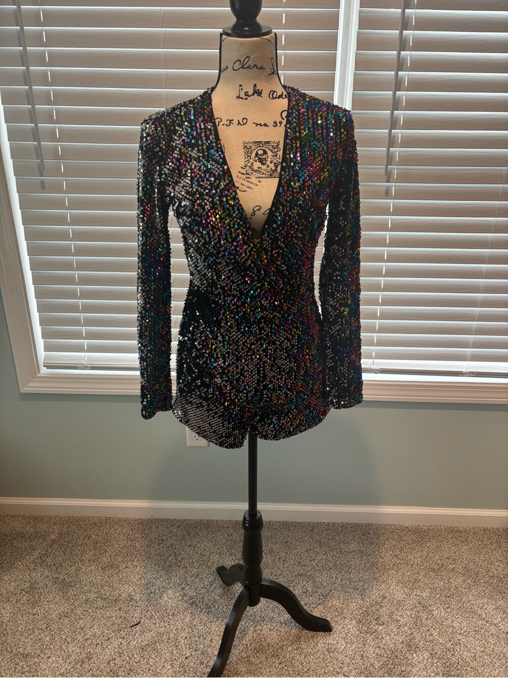 Forever 21 Black Multicolor Sequin Mini Dress